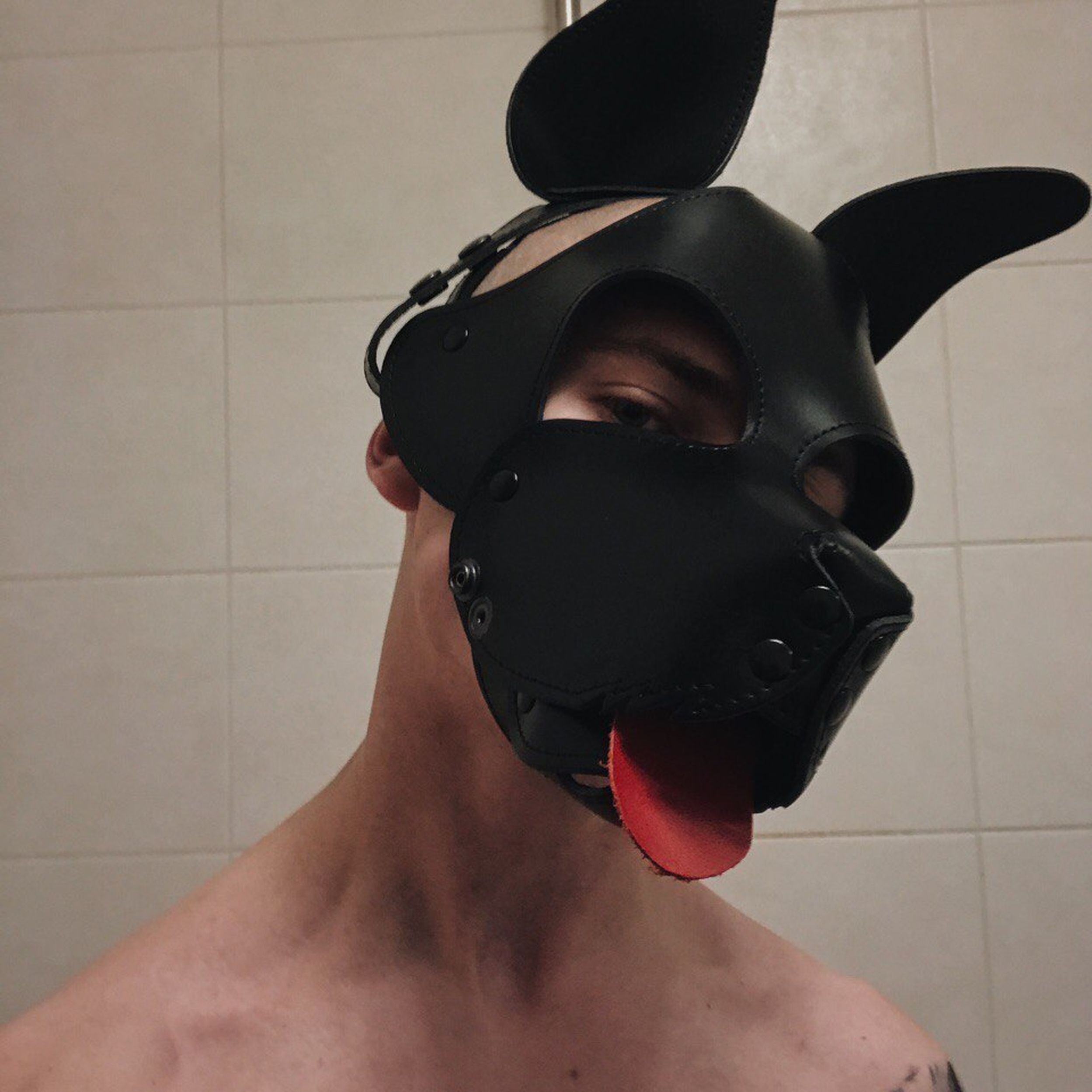Bdsm dog mask suit