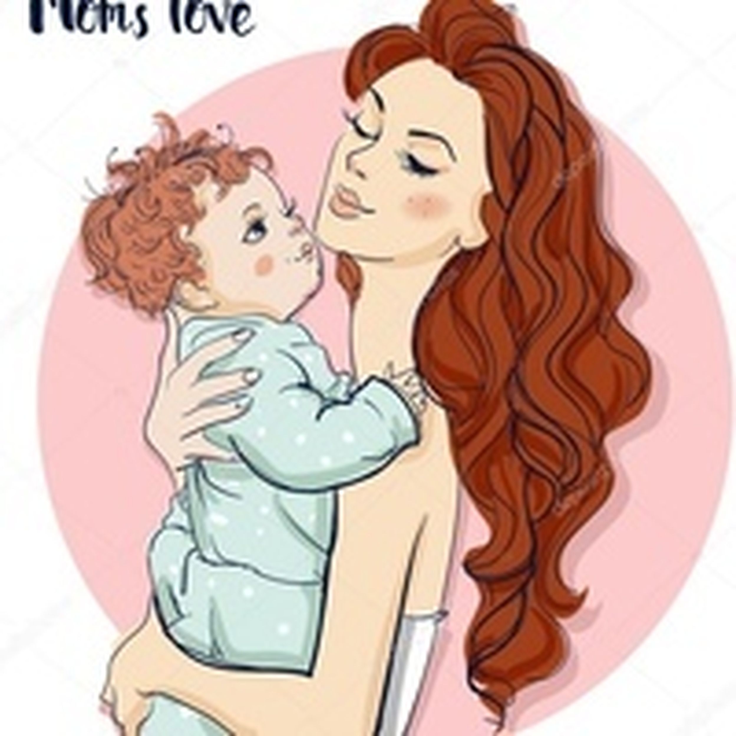 Рыжая девушка с младенцем на руках